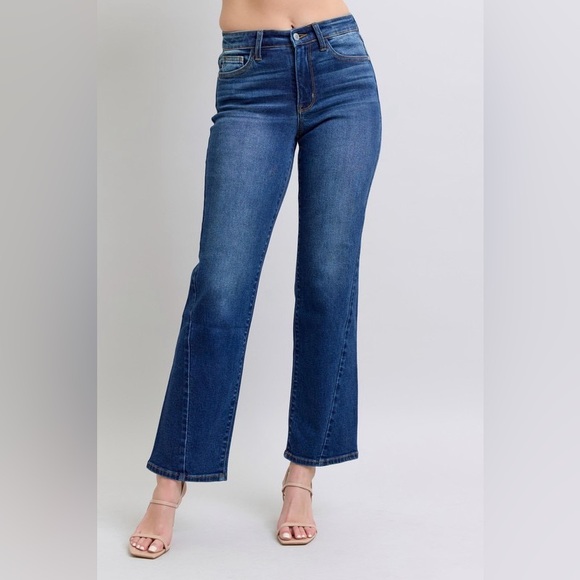 NEW Judy Blue Full Size Side Seam Detail Straight Jeans with Pockets ON SALE* - Picture 2 of 7